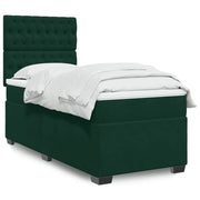 Giroletto a Molle con Materasso Verde Scuro 90x200 cm Velluto 3290819