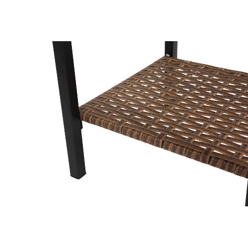 Set 3 Pezzi da Giardino con 2 Sedie a Dondolo Girevoli e Tavolino ¨C MINIMAL ¨C Polyrattan Marrone