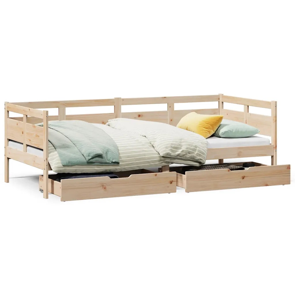 vidaXL Dormeuse con Cassetti 90x190 cm in Legno Massello Pino