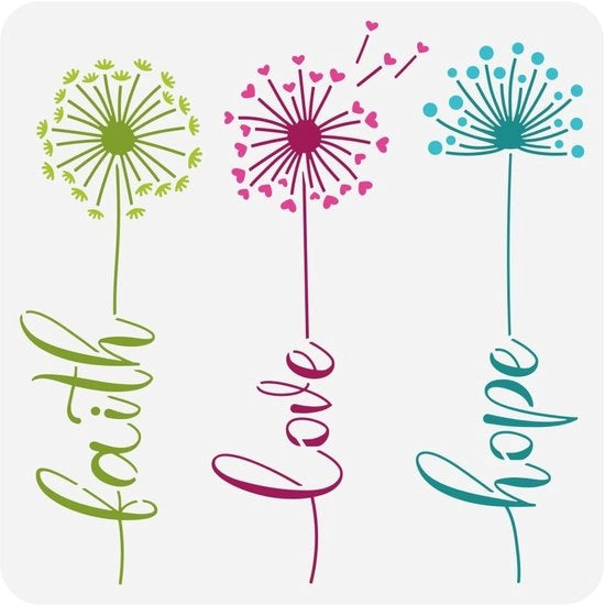 Stencile per pittura 30x30cm - Disegno di fiori - Accessori creativi - Decorazione ispiratrice - Arte artigianale - Kit di stencillatura riutilizzabile