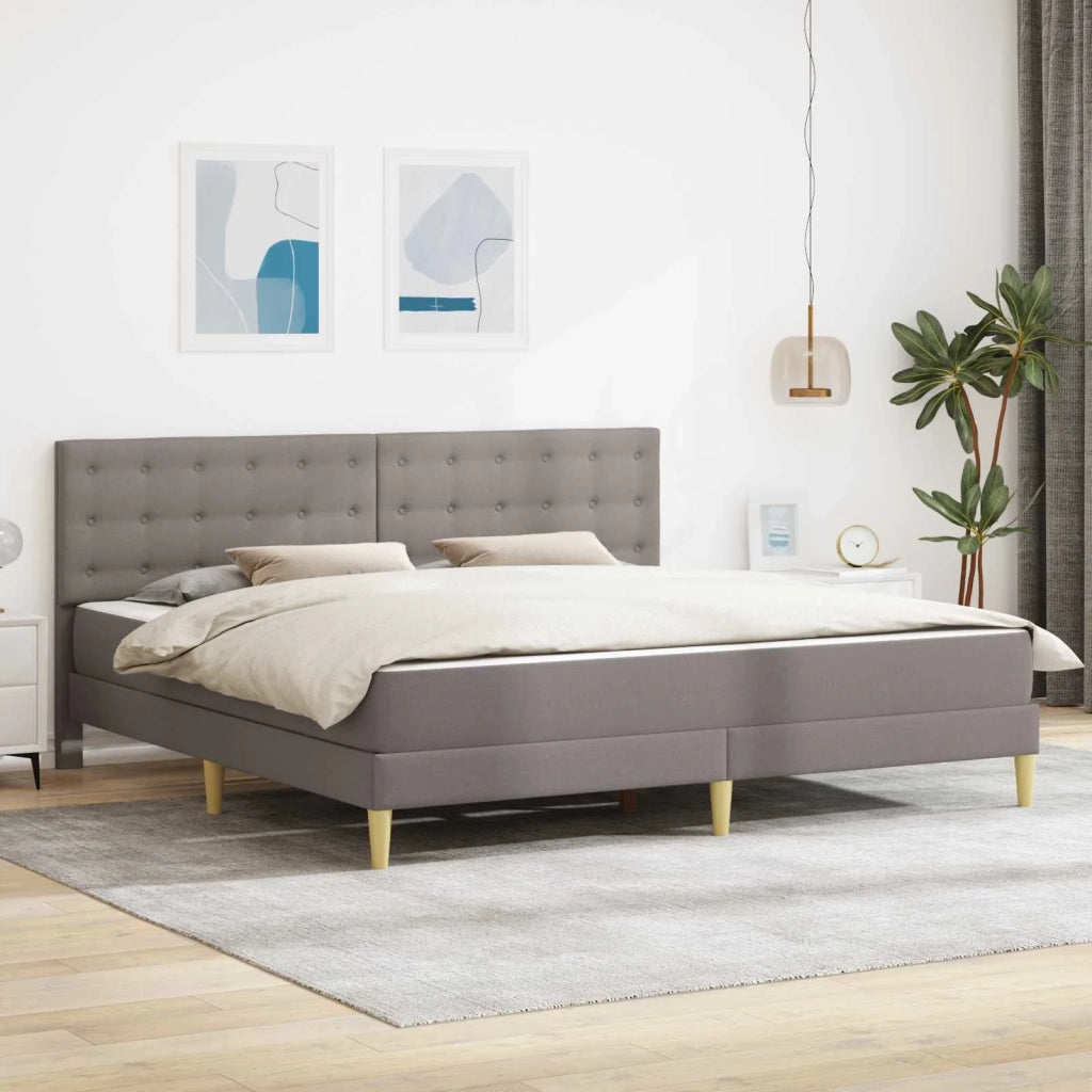 Struttura letto con materasso Tortora 200 x 200 cm Tessuto 3415131
