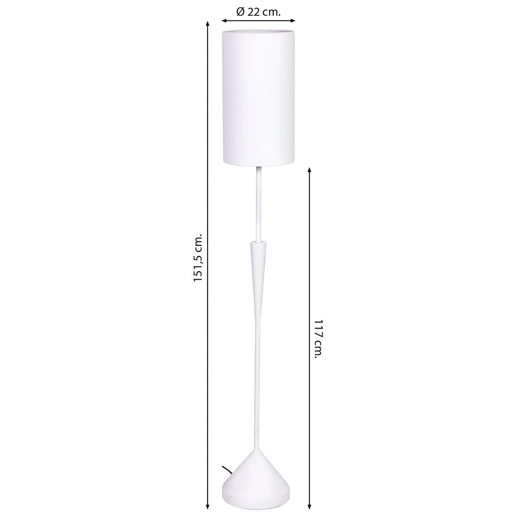 Fioriera con supporto in metallo bianco 25,5x25,5x48h cm