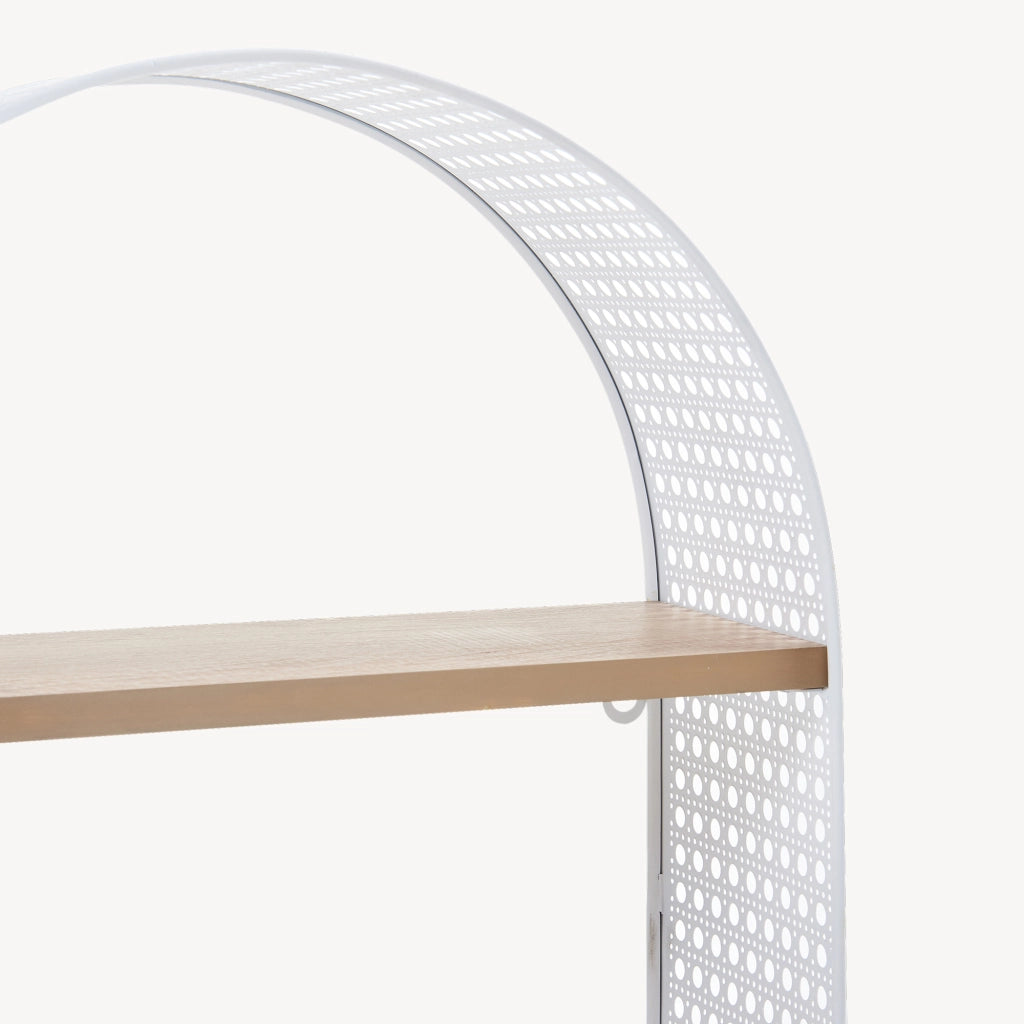 Scaffale da Parete Jäller Design Arcuato Traforato 53x35x14 cm Bianco [en.casa]
