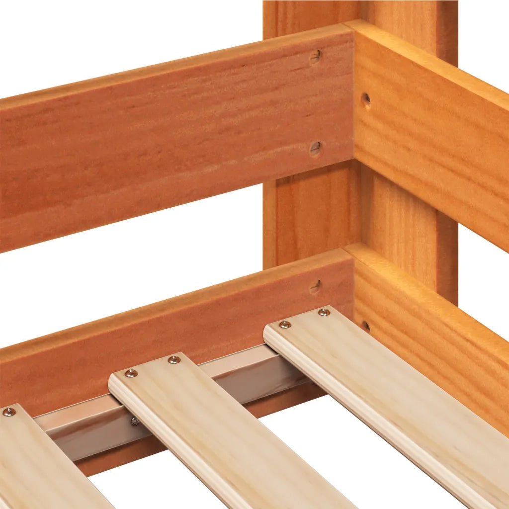 Letto senza Materasso Marrone Cera 100x200 cm in Legno di Pino