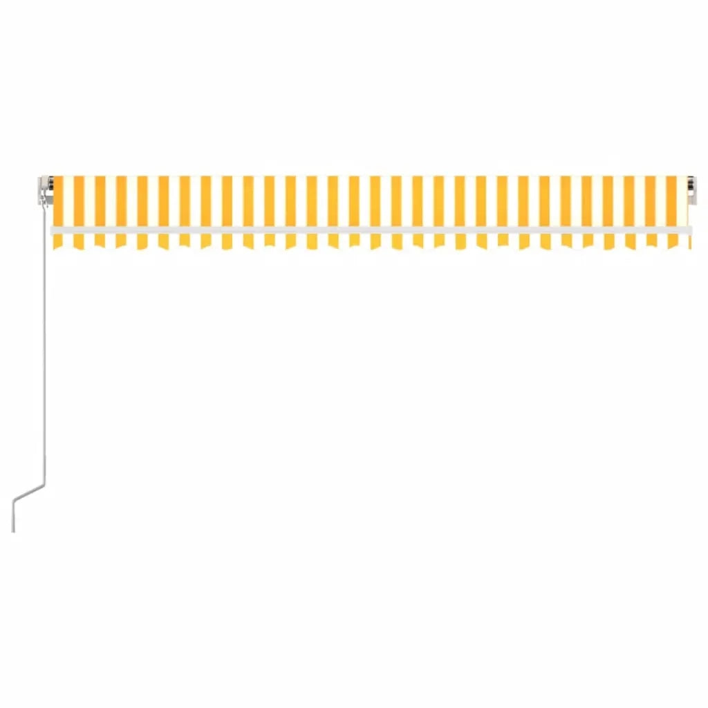 Tenda da Sole Manuale con LED 500x300cm Giallo e Bianco 3068943