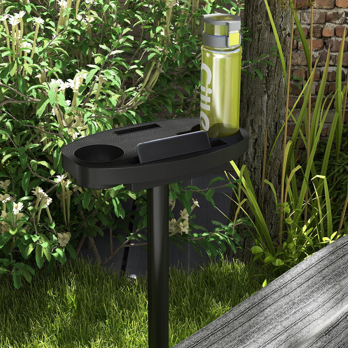 Supporto per Amaca max 150kg con Tavolino Integrato 285x125x110 cm in Acciaio Nero