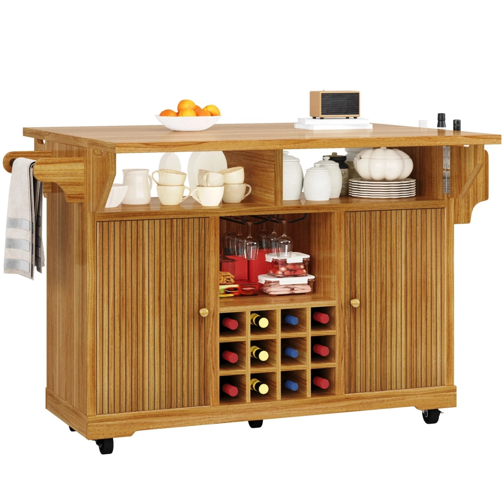 Carrello da cucina 142,5 x 80 x 95 cm marrone scuro – contenitori