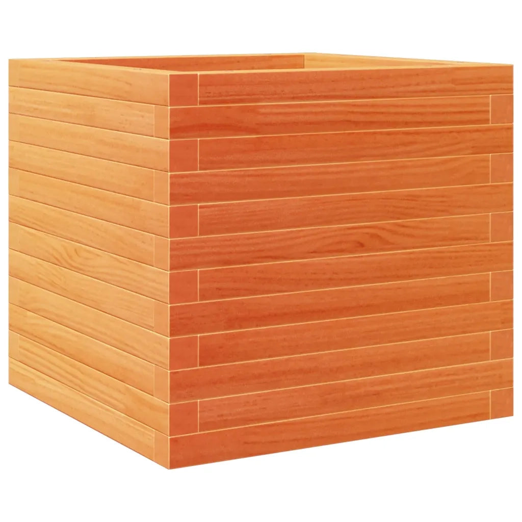 Fioriera Giardino Marrone Cera 50x50x46 cm Legno Massello Pino