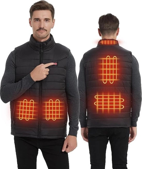 Bodywarmer Riscaldante - 3 Posizioni - Ricarica USB - Taglia XXL - Unisex - 5 Zone Riscaldanti - Abbigliamento Riscaldante - Giacca Riscaldante - Giubbotto Riscaldante