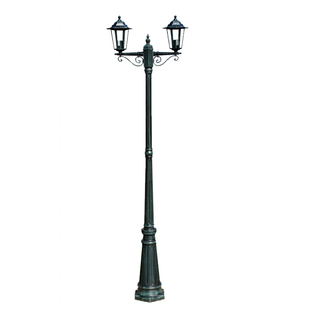 Lampada da terra per esterno doppia verde 215 cm illuminazione decorativa 2402082