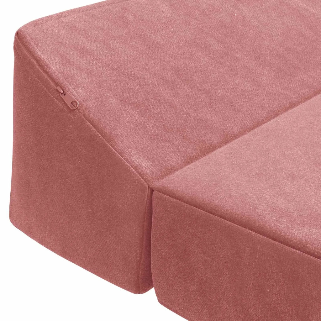 Divano Letto Pieghevole Rosa 120 x 60 x 49 cm Tessuto 900044