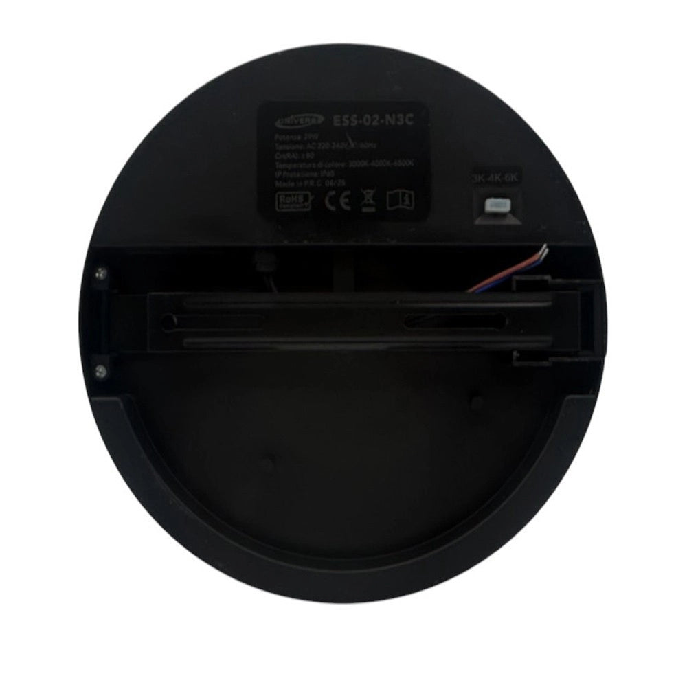 Trade Shop - Plafoniera Led 29w Tecnologia Cct Applique Interno Esterno Soffitto Parete Ip65 Ess-02-3c - Nero