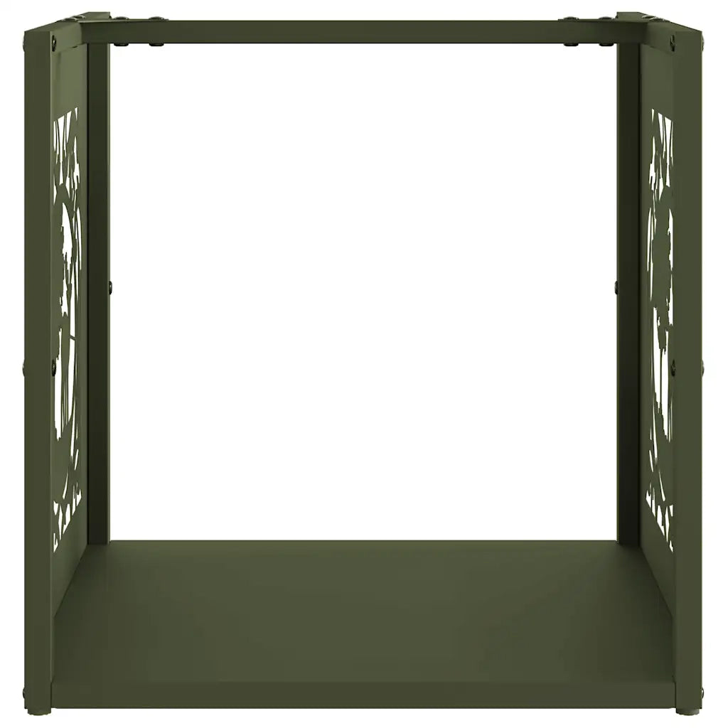 Rastrelliera per Legna da Ardere Verde Oliva 40x40x40 cm CFW2654438