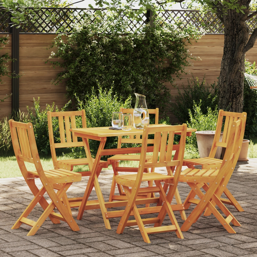 Sedie da Giardino Pieghevoli 6 pz 36x46x86 cm Legno Massello di Acacia