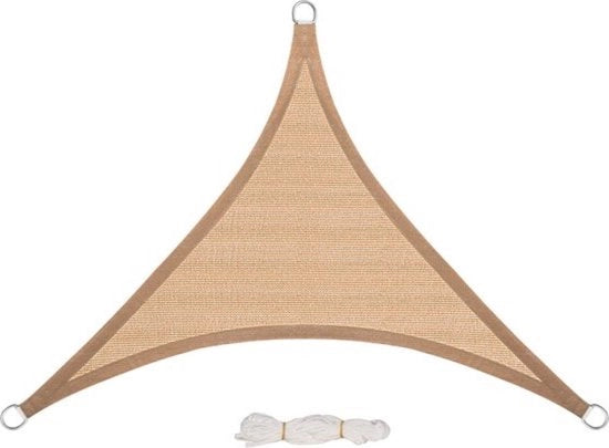 Ombrello triangolare - trasparente e resistente - plastica HDPE - progettazione robusta - design moderno e elegante - marrone - 3,6x3,6x3,6 m