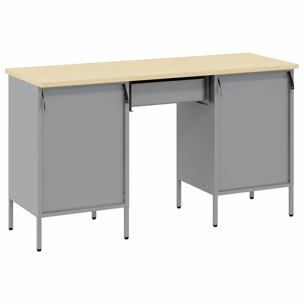 Mobile da lavoro 3 pcs Nero Legno ingegnerizzato e acciaio 3321378