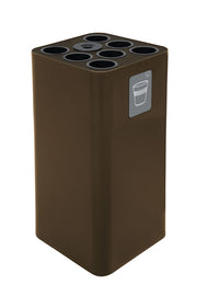 Pattumiera a Bidone da 100 L 38,3x38,3x82,5 cm 7 Scomparti Tubolari e 1 Vaschetta in Acciaio Verniciato Corten