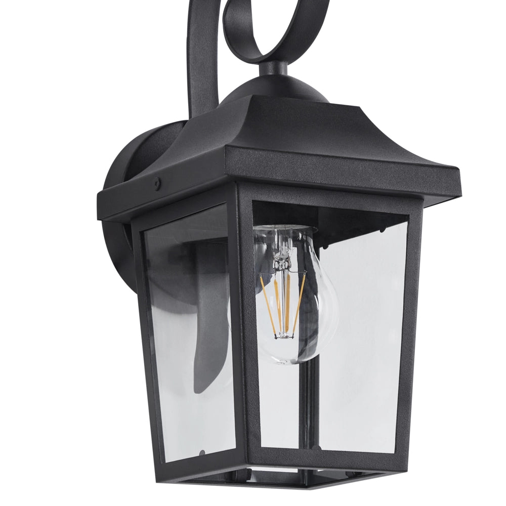 Lampada da parete per esterni Lampada da parete nera Sconce in metallo ferro vetro opaco Design moderno Giardino del patio