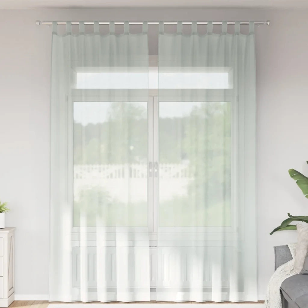 vidaXL Tende in Voile con Passanti 2 pz Grigio Chiaro 140x260 cm