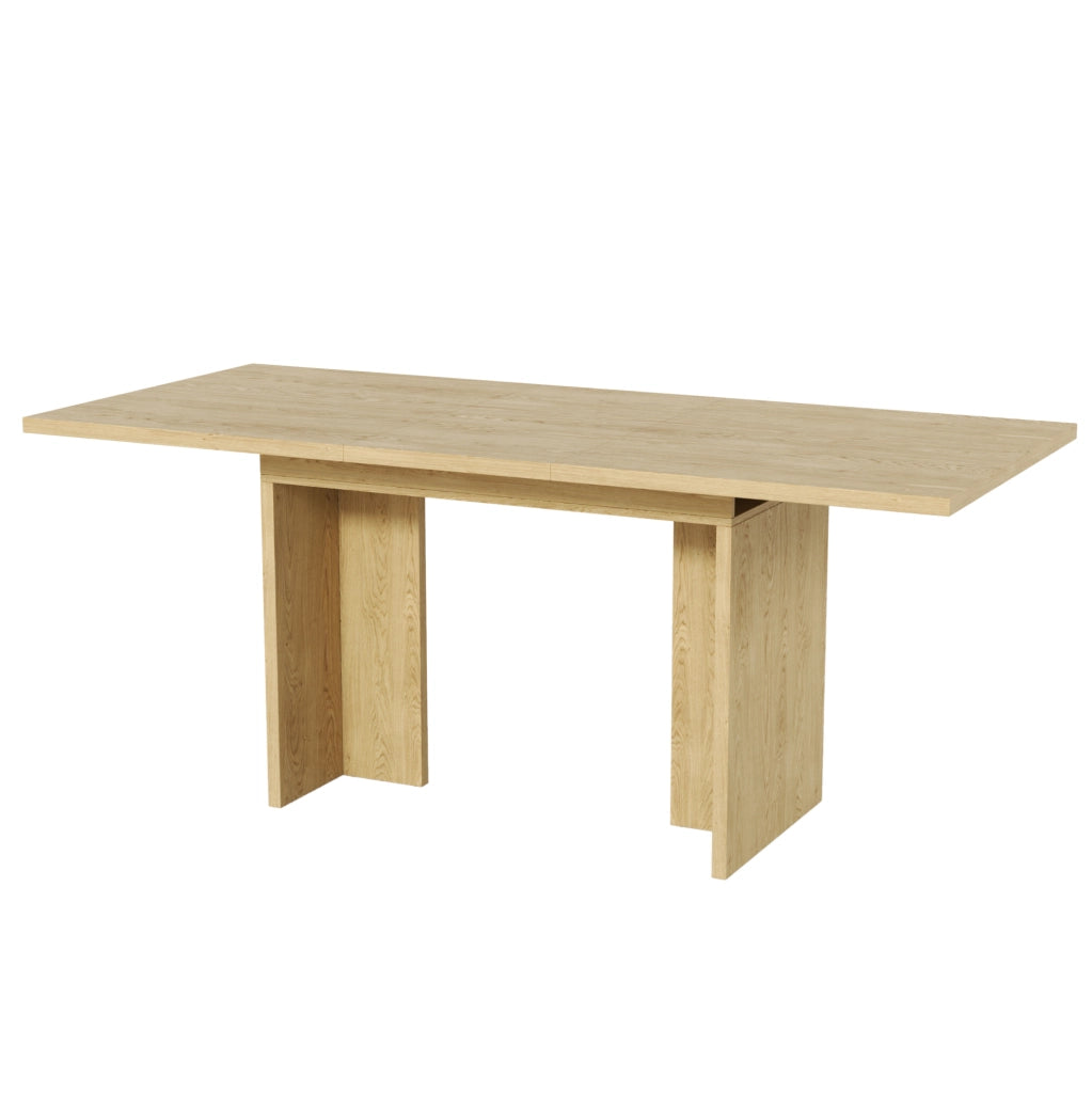Tavolo da pranzo allungabile 140/180 x 80 cm in MDF colore rovere; per 6-8 persone