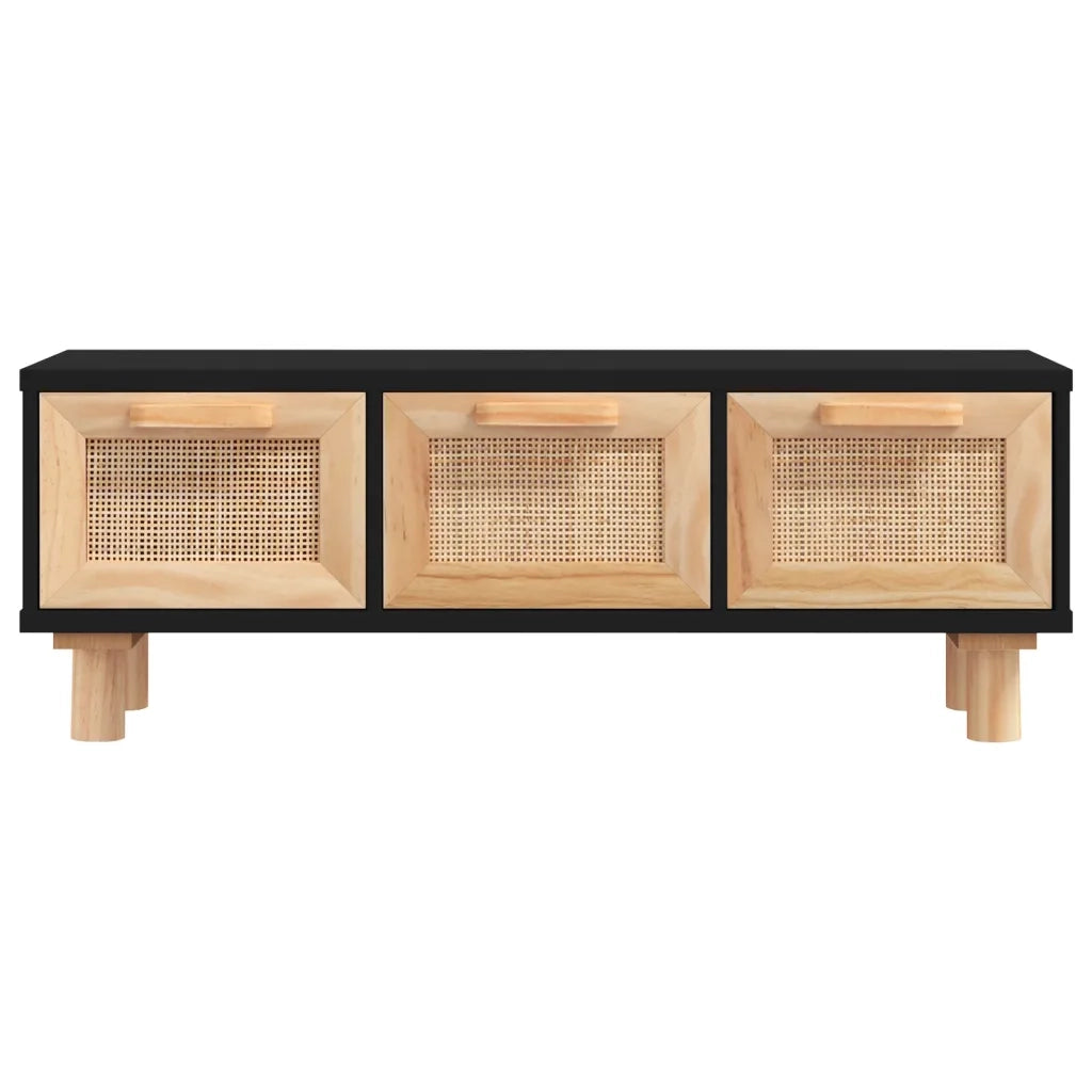 Tavolino Nero 80x40x30 cm Legno Multistrato e Massello di Pino 345619