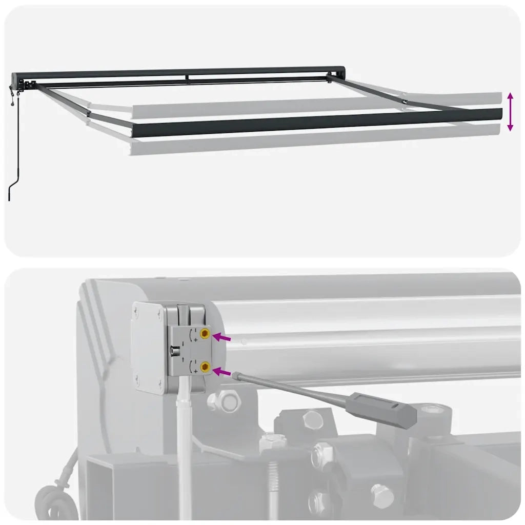 Tenda Retrattile Arancione Marrone 3,5x2,5m Tessuto e Alluminio 3154617
