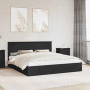 Letto con Contenitore Nero 200 x 200 cm Legno multistrato