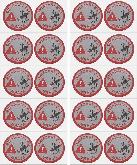 Set di Etichette di Tracciamento e Sicurezza GPS da 20 pezzi per uso Interno ed Esterno - Etichetta Antifurto - Formato Rettilineo - 7,5 x 3 cm