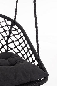 Amaca Sedia Sospesa da Giardino 88x69x130 cm in Poli-Cotone Javier Nero