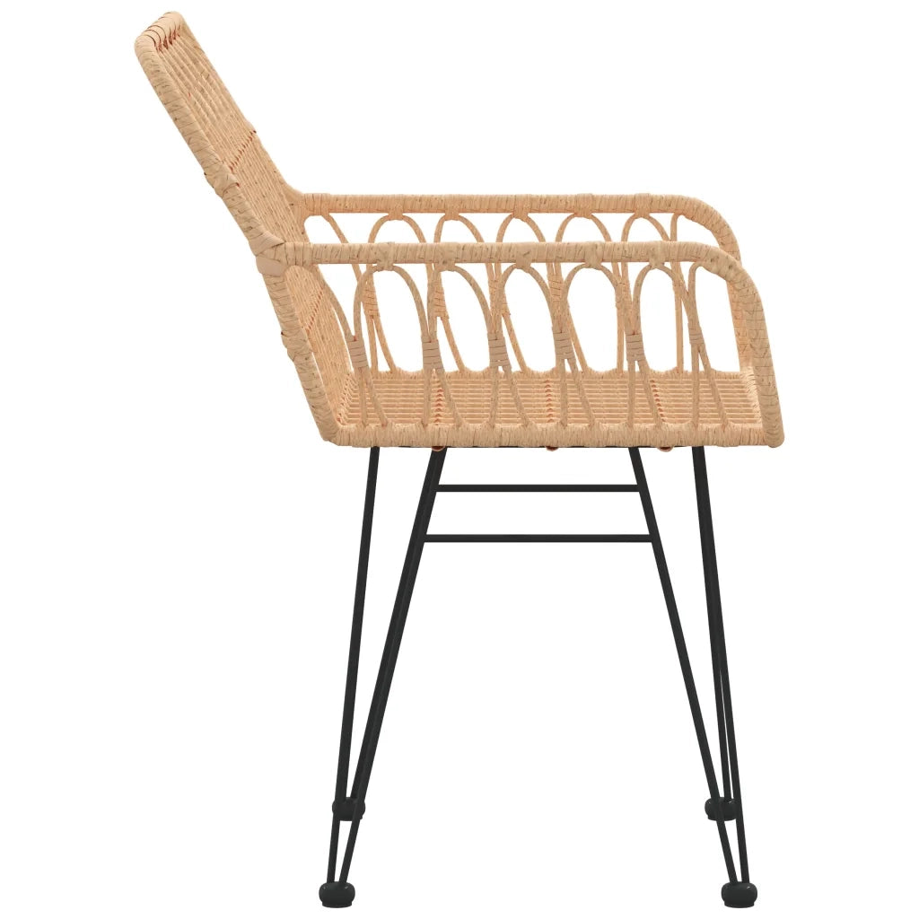Sedie da Giardino 2pz con Braccioli 56x64x80 cm Rattan PE 319426