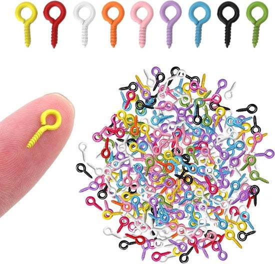 Piccole viti colorate per accessori, viti autoalimentate, piccole campanelle e occhi artigianali - pacchetto da 200 pezzi per DIY accessori e progetti d'arte