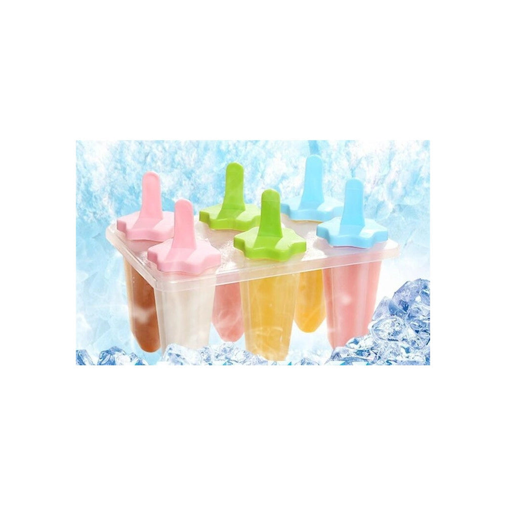 Trade Shop - 6 Formine Stampo Per Ghiaccioli Ghiacciolo Fatti In Casa Forme Stampi Ice Estate -