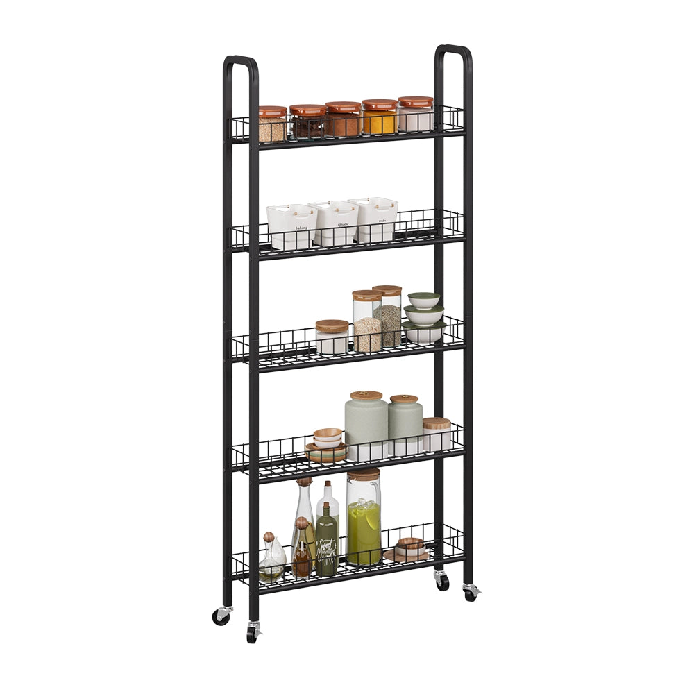 Vicco Piedistallo mobile Nero 58 x 15 cm con 5 scomparti