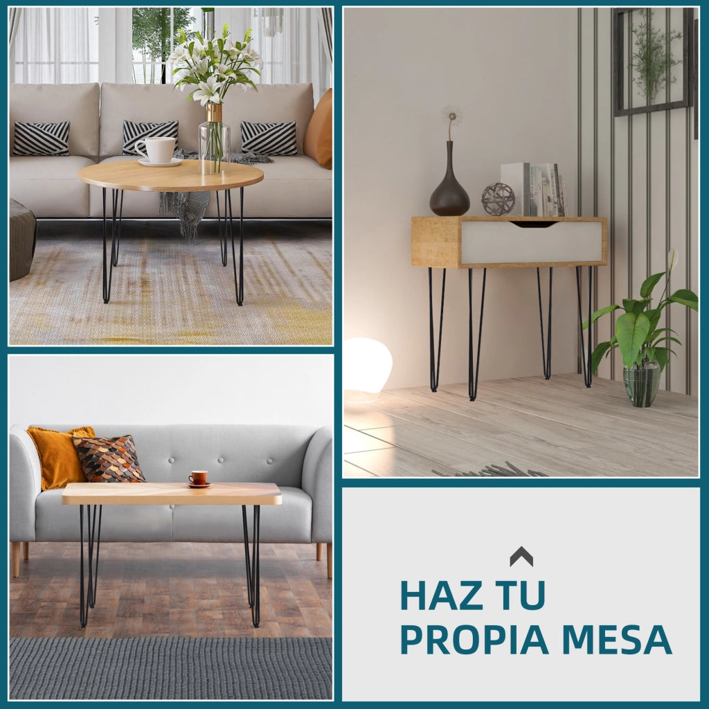 Gambe per Tavolo ¨C zephmum ¨C Nero, Stile Industriale, 12x12x71 cm