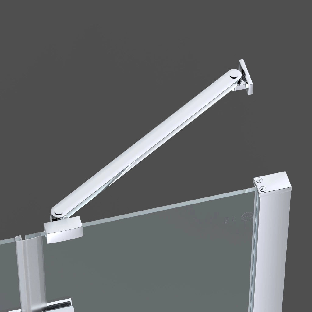 Box doccia 200 cm due ante DOPPIO BATTENTE saloon per nicchia H200 cm cristallo trasparente 6mm profilo CROMATO LENA