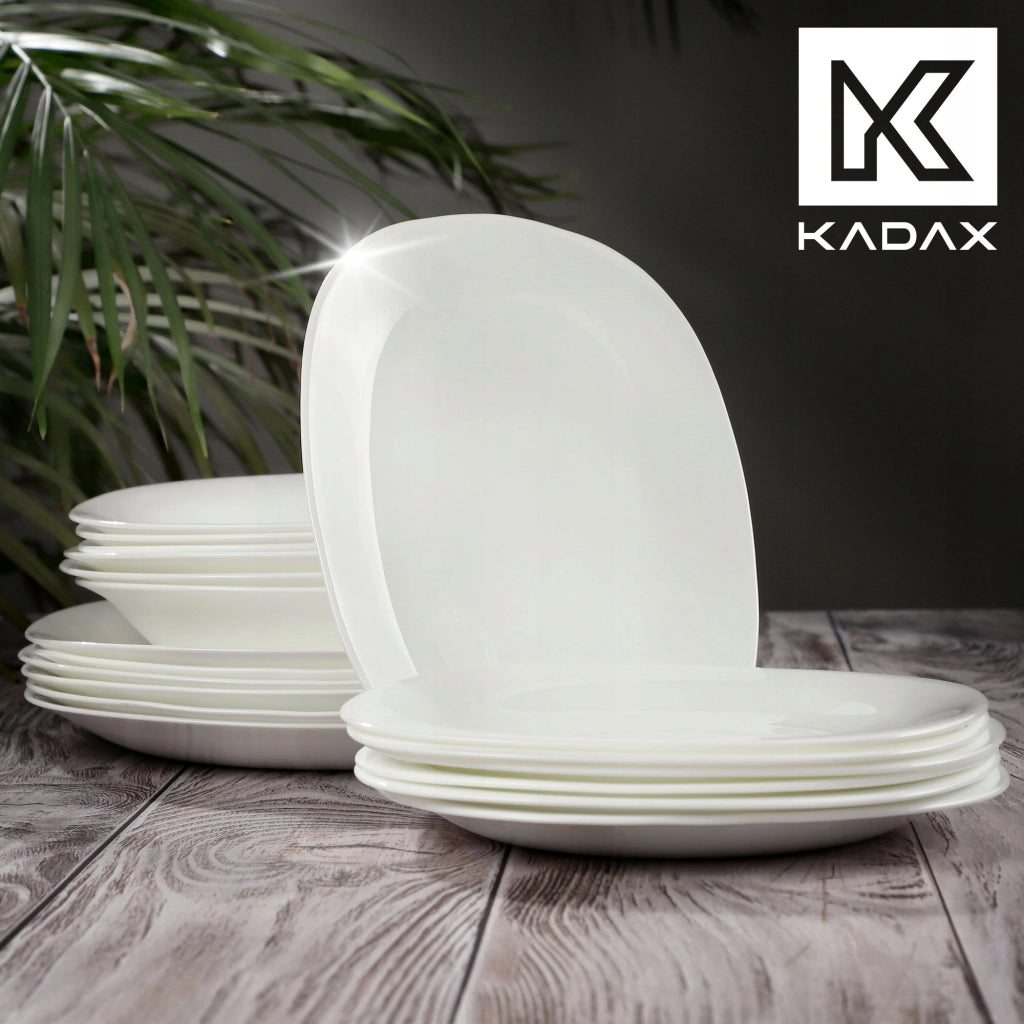 Set di 6 piatti piani KADAX da 28 cm, colore bianco.