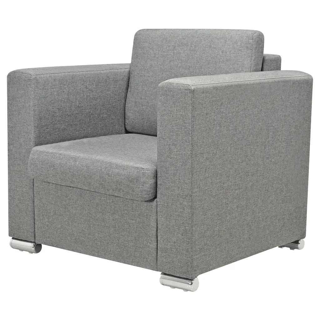 3 Pz Set di Divani in Stoffa Grigio Chiaro  cod mxl 16809