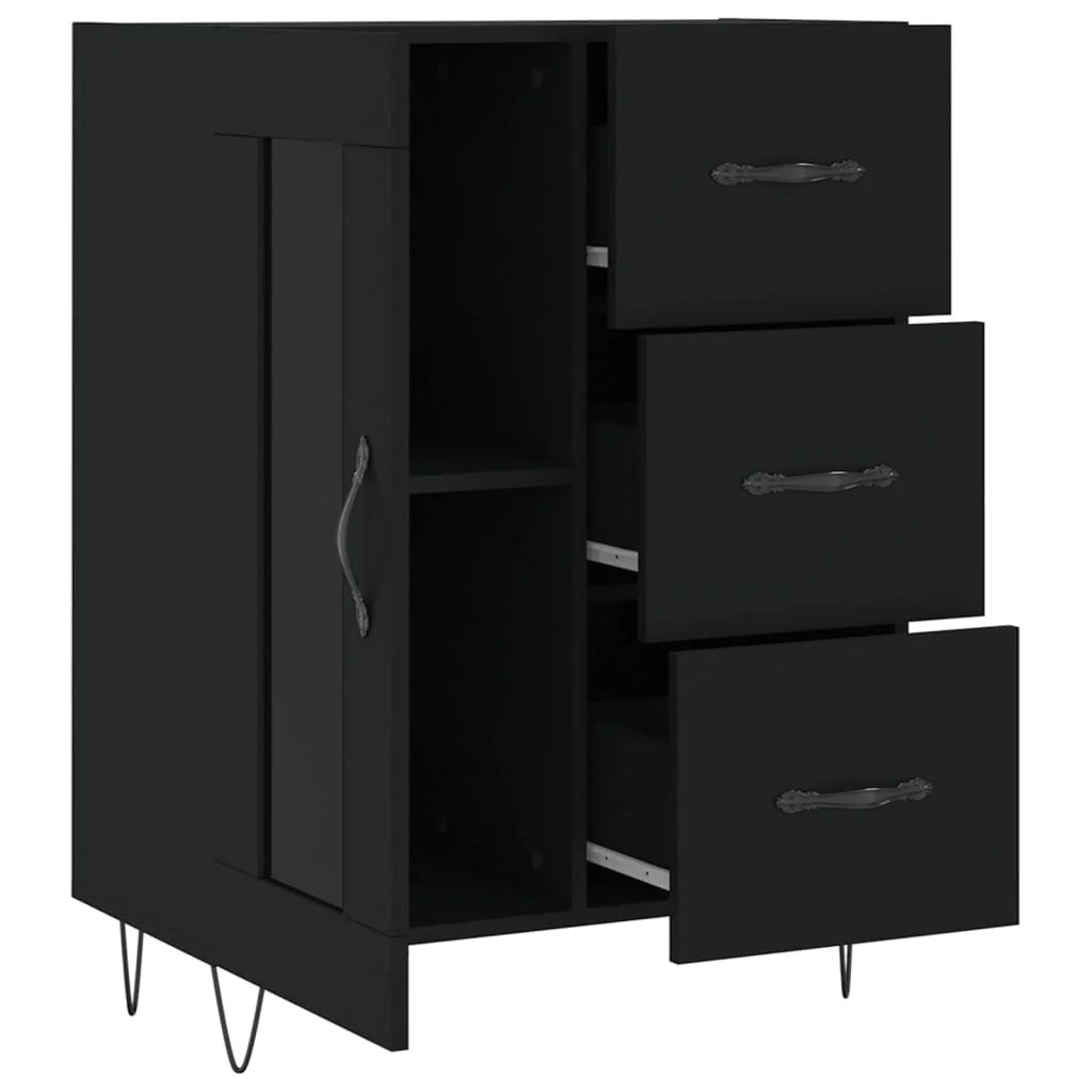 Buffet credenza cassettiera armadio mobile contenitore organizer per cucina soggiorno salotto 69,5 x 34 x 90 cm legno ingegnerizzato nero 02_0036074