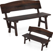Panchina da giardino in legno, con schienale, per esterni, resistente alle intemperie, portata fino a 325 kg, per balcone, giardino, terrazza, 120 x 51 x 78 cm