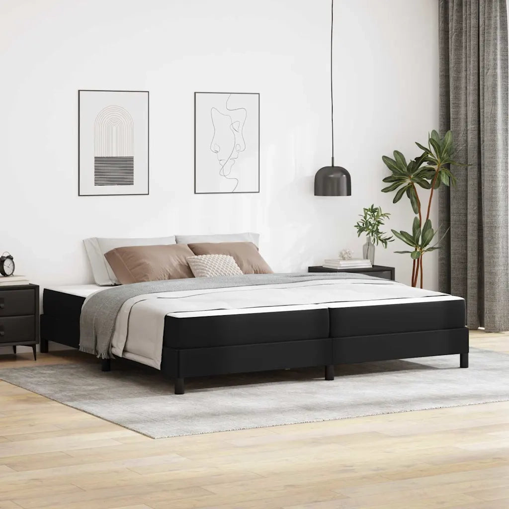 Struttura del letto con materasso Nero 200 x 200 cm Tessuto