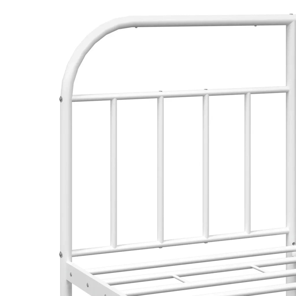Giroletto con Testiera-Struttura Letto con testiera Metallo Bianco 140x190 cm 999372