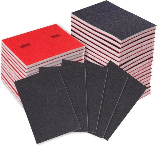 24 set di spugne per raschiatura grano P180-P3000 per uso umido e secco - panno da raschiatura flessibile per legno, metallo, vernici, mobili, modellismo e lucidatura