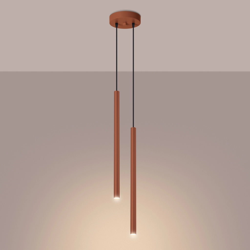 Lampada sospensione moderna ocra rossa Ø15 2xG9 VELINO