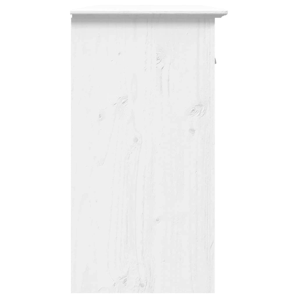 BODO 115,5 x 44 x 80 cm Mobiletto in legno massello di pino bianco cassettiera mobile contenitore organizer per cucina soggiorno salotto