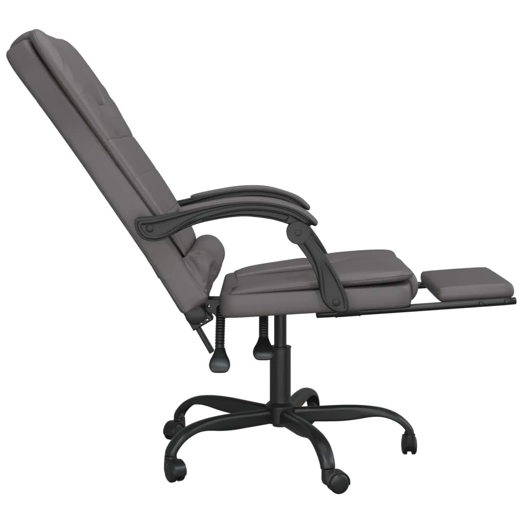 Poltrona da Ufficio Massaggiante | Sedia Relax Reclinabile Grigio Similpelle
