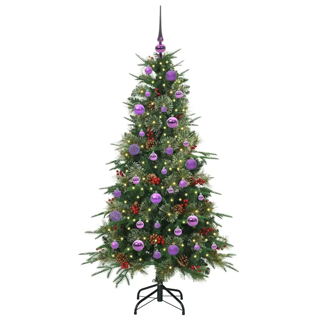 Albero di Natale Artificiale-Albero Natalizio con Rami Pieghevoli Verde 150 cm 285394