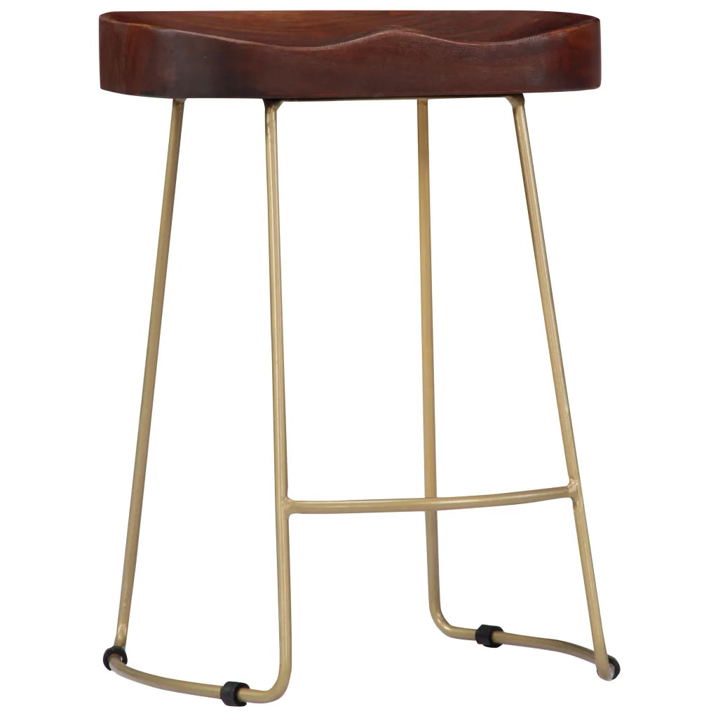 Sgabelli da Bar Gavin 2 pz Legno Massello di Mango cod mxl 73293
