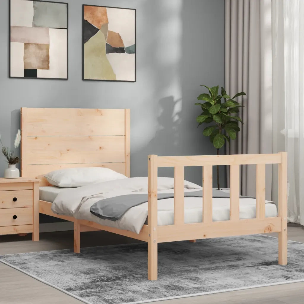 Giroletto senza Materasso-Struttura Letto 90x200 cm in Legno Massello di Pino 183622