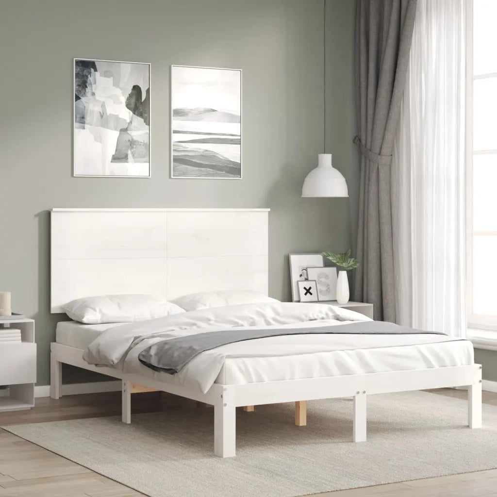 Giroletto senza Materasso-Struttura Letto Bianco 120x200 cm Legno Massello Pino 721941