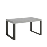 Tavolo allungabile 160/264x90 cm Tecno Premium colore cemento gambe antracite